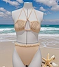 swimwear,bikini,laser cut,bead,solid